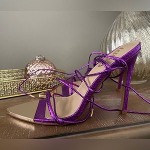 Ego Metallic Lace Up Heels
